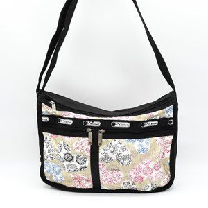 Lesportsac Deluxe Shoulder Satchel Hearts Flowers